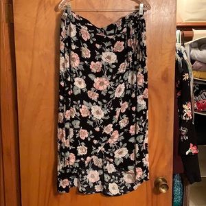 Floral crossover wrap skirt